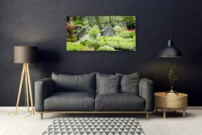 Obraz na akrylátovom skle Botanická záhrada most umenie 100x50 cm