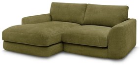Khaki ženilková rohová pohovka (ľavý roh/s leňoškou) Leonore – Bobochic Paris