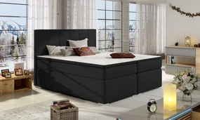 Posteľ Boxspring Boleria 200x180, čierna (látka - bb 02)