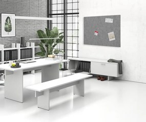 Akustická nástenka 120x80 cm, okrúhle rohy, sivá