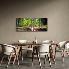 Obraz - Drevená loď na kanáli, Thajsko (120x50 cm)