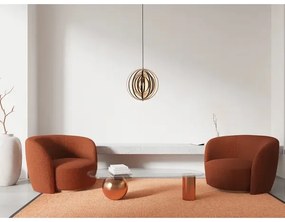 Drevený luster na lanku 1xE27/60W/230V pr. 43,5 cm masív/dyha/kaučukovník