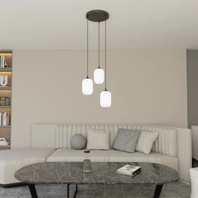 Luster na lanku VERDI 3xE27/15W/230V pr. 30 cm čierna/biela