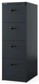 Kovová kartotéka, 4 zásuvky SARA V4, 460 x 1320 x 620 mm, antracitová