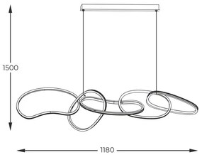 Zuma Line MD7361-5A-EGT - LED Luster na lanku CHOLET LED/56W/230V zlatá