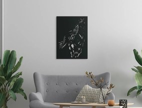 drevko 3D obraz na stenu Cválajúci kôň Rozmer obrazu: 44,5 x 32,5 cm, Farba dekorácie: Čierna