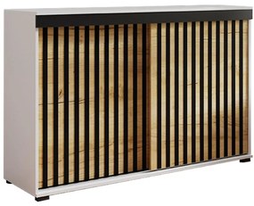 Komoda Malani duplo 140 biela+craft+čierna