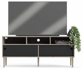 Čierny TV stolík ELISEO v dekore dub Jackson Hickory