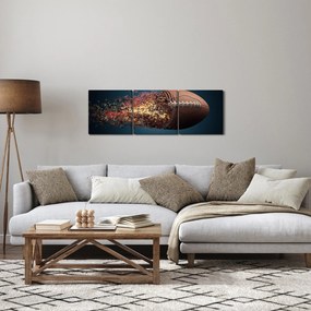 Obraz - Ragbyová lopta v akcii (s hodinami) (90x30 cm)