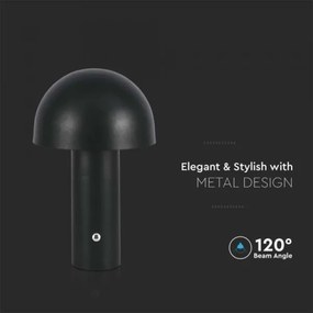 LED Stmievateľná dobíjacia stolná lampa LED/1W/5V 3000-6000K 1800 mAh čierna