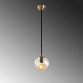 Závesné svietidlo v zlatej farbe so skleneným tienidlom ø 15 cm Efe – Opviq lights