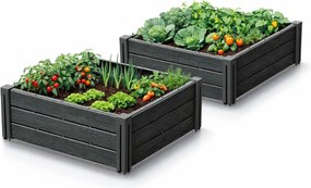 PROSPERPLAST Zvýšené lôžko 2 ks BASE PLANT 61,8 cm, antracitová farba