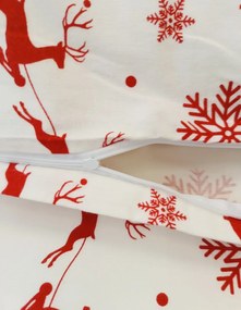 Obliečky flanelové vianočné Christmas time červené 200x140cm+90x70cm TiaHome
