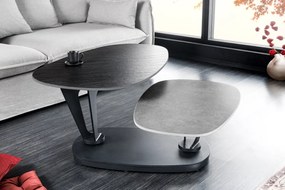 Konferenčný stolík MOVEMENT 95-160 cm keramický, čierno-sivý