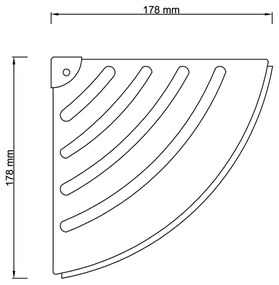 Gedy, Rohová polica, 178x178 mm, ABS/leštený nerez, ES81