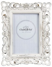 Foto rámček bielý s patinou - 17*2*22 cm / 10*15 cm