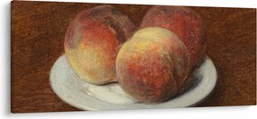 Obraz - Henri Fantin-Latour, Three Peaches on a Plate, reprodukcia (120x50 cm)