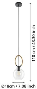 Eglo 43617 - Luster na lanku RODING 1xE27/40W/230V