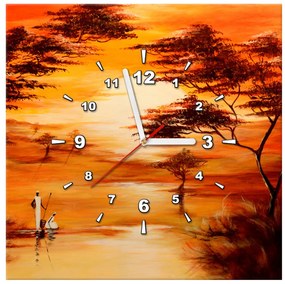 Gario Obraz s hodinami Nádherná Afrika Rozmery: 30 x 30 cm