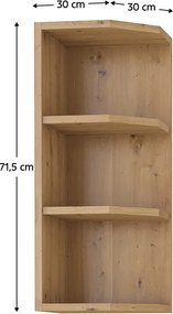 Horný kuchynský regál Meriel 30 G-72 ZAK (dub artisan). Vlastná spoľahlivá doprava až k Vám domov. 1034003