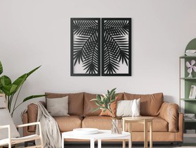 drevko Dvojdielny obraz Tropická Palma Rozmer obrazu: 31,5 x 32,5 cm, Farba dekorácie: Čierna