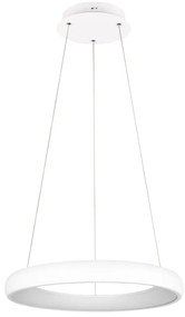 Biele LED stmievateľné závesné svietidlo s kovovým tienidlom ø 62 cm Cardona – Trio