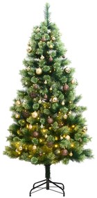 Umelý výklopný vianočný stromček 300 LED a sada gúľ 210 cm 3210361