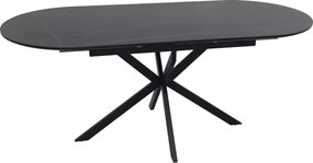 Jedálenský rozkladací stôl Gaston 140/180 cm keramika čierny mramor/čierny