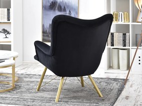 Relaxačné kreslo Dawntawn (čierna + zlatá). Akcia -20%. Vlastná spoľahlivá doprava až k Vám domov. 1135670