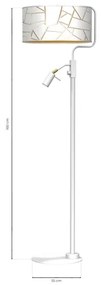 Stojacia lampa ZIGGY 1xE27/40W/230V + 1xGU10/MR11/7W biela/zlatá