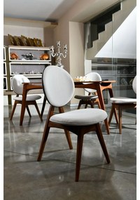 Súprava jedálenských stoličiek Touch Cream and Walnut, 2 ks