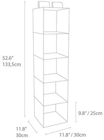 Organizér do skrine 30x30x133,5 cm, čierny