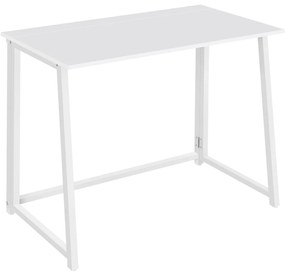 Set do pracovne ZARIMO stôl 80x40 cm, biela + kreslo AVOLA VELVET svetlo hnedé