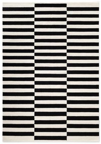 Čierno-biely obojstranný ručne tkaný vlnený koberec 160x230 cm Donna – Hanse Home