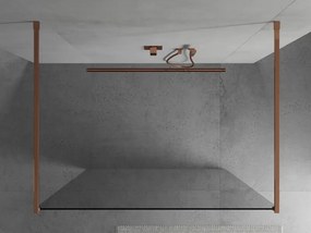 Mexen Kioto, priechodná sprchová zástena Walk-in 105 x 200 cm, 8mm číre sklo, profil ružové zlato, 800-105-002-60-00