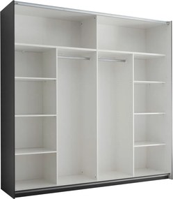 Šatníková skriňa Melton, 215 cm, grafit/dub mauvella