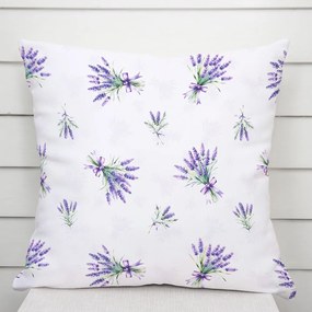 Biante Dekoračná obliečka na vankúš TF-128 Vetvičky levandúľ na bielom 70 x 90 cm