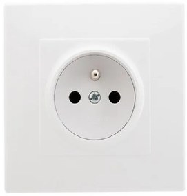 GP-1LZP Uzemnená single zásuvka s uzávermi pre prúdové cesty biely