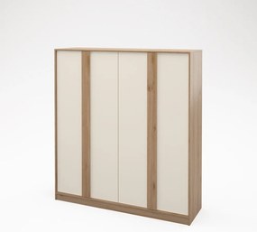 Šatníková skriňa v dekore duba v krémovo-prírodnej farbe 180x197,5x53 cm Dennis – Marckeric