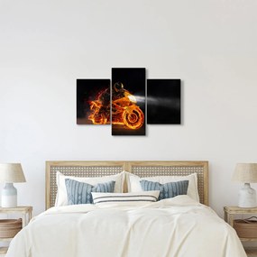 Obraz - Motorkár s plameňmi (90x60 cm)