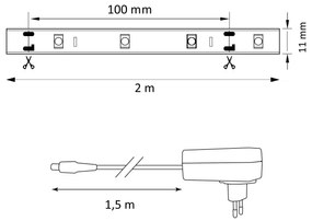 LED RGB Stmievateľný pásik MAGIC 2 m LED/12W/230V + DO