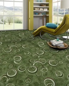 Koberce Breno Metrážny koberec DROPS 24, šíře role 400 cm, zelená, viacfarebná