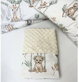 INTERMEDIC SK Deka Animals/minky béžová 60x70 cm – detská deka s motívom zvieratiek