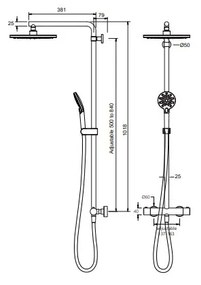 Teorema Select Design - KYRT Termostatický sprchový systém, chróm 1526411-T01