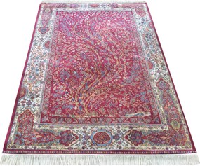 DY Hodvábny exkluzívny koberec Qum Silk 11 - červená Rozmer: 200x300 cm