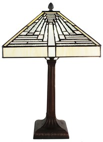 Pyramídová stolná lampa Tiffany Ova - 31*31*48 cm E27/max 1*60W