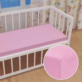 Detské jersey napínacie prestieradlo do postieľky JR-008 Ružová lila 60 x 120 x 10 cm - do postieľky