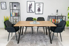 Dekorstudio Zamatové jedálenské kreslo LUGO - čierne