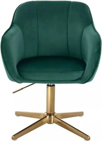 LuxuryForm DESIGN Stolička AVOLA VELUR na zlatom kríži - zelená