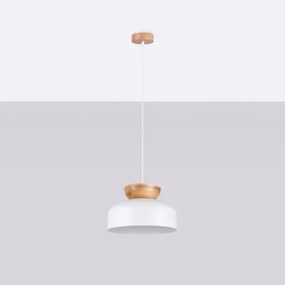 Sollux SL.1350 - Luster na lanku MARION 1xE27/15W/230V pr. 29,5 cm biela